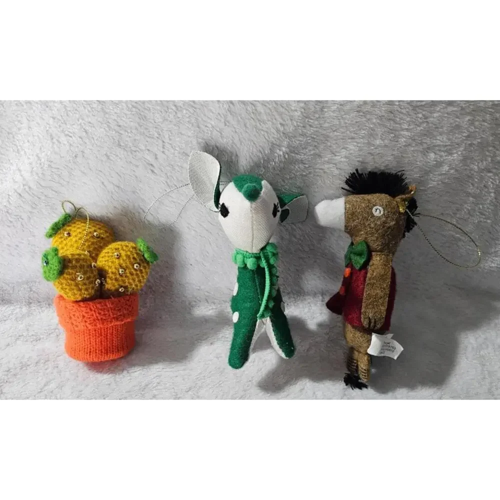 (3 pc) New Target Ornament Plush Horse Succulent Cactus Reindeer Different Sizes